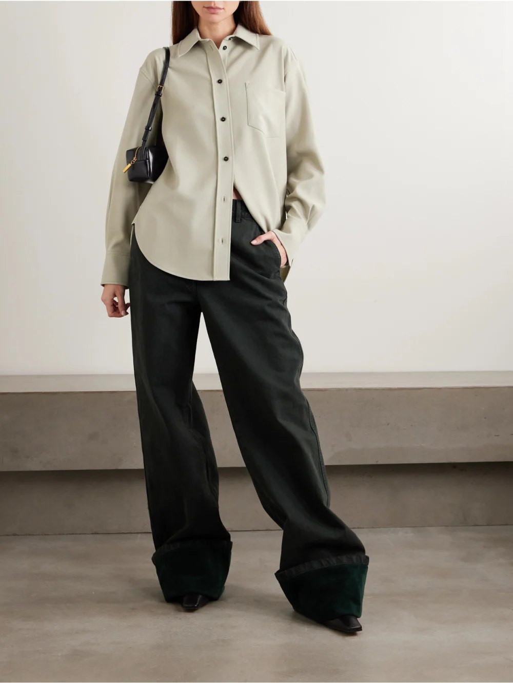 Victoria Beckham Embroidered Woven Shirt, worn by a model