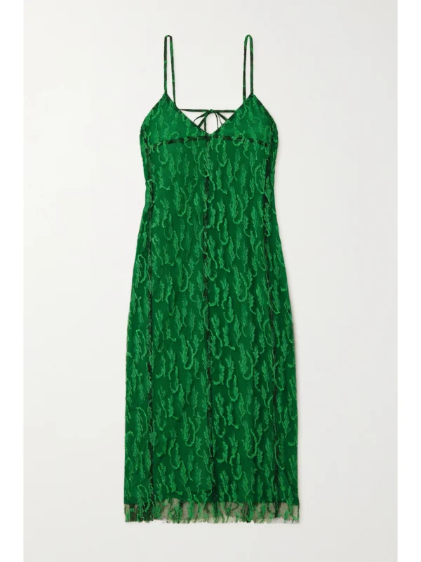 Victoria Beckham Fil Coupé Mesh Midi Dress