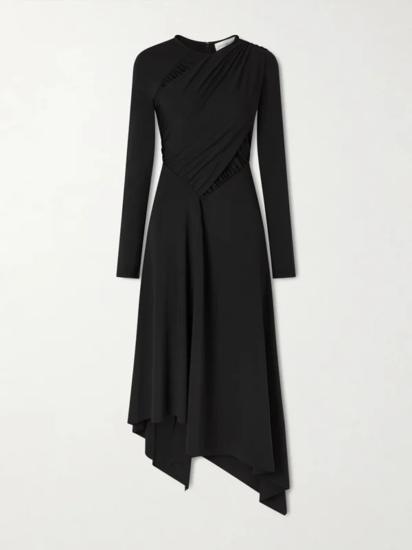 Victoria Beckham Gathered Crepe Midi Dress