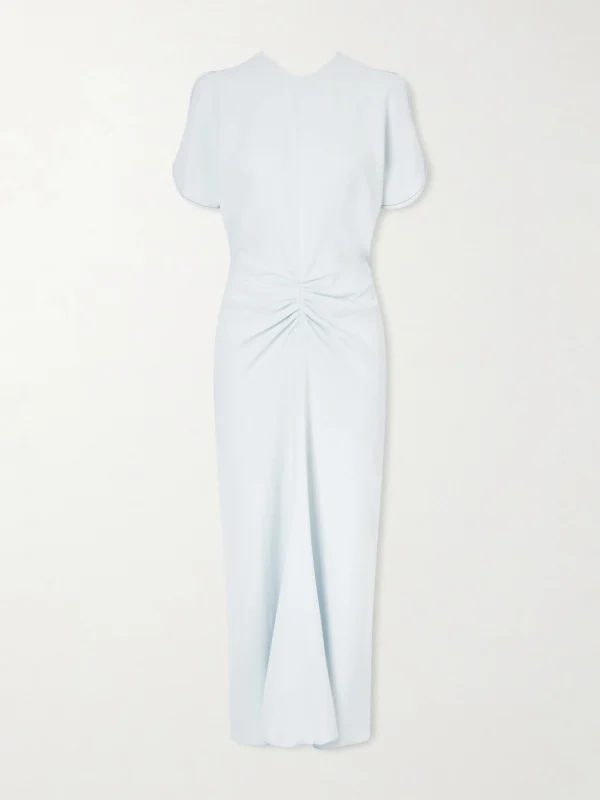 Victoria Beckham Gathered Crepe Midi Dress