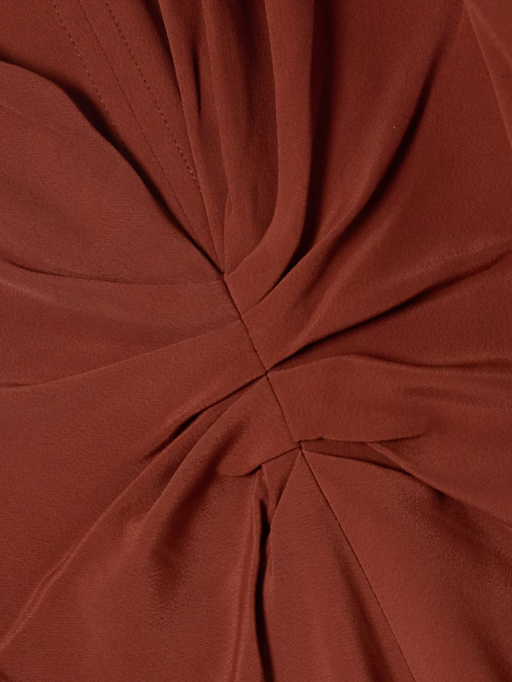 Close-up detail of the Victoria Beckham Gathered Jersey Midi Dress