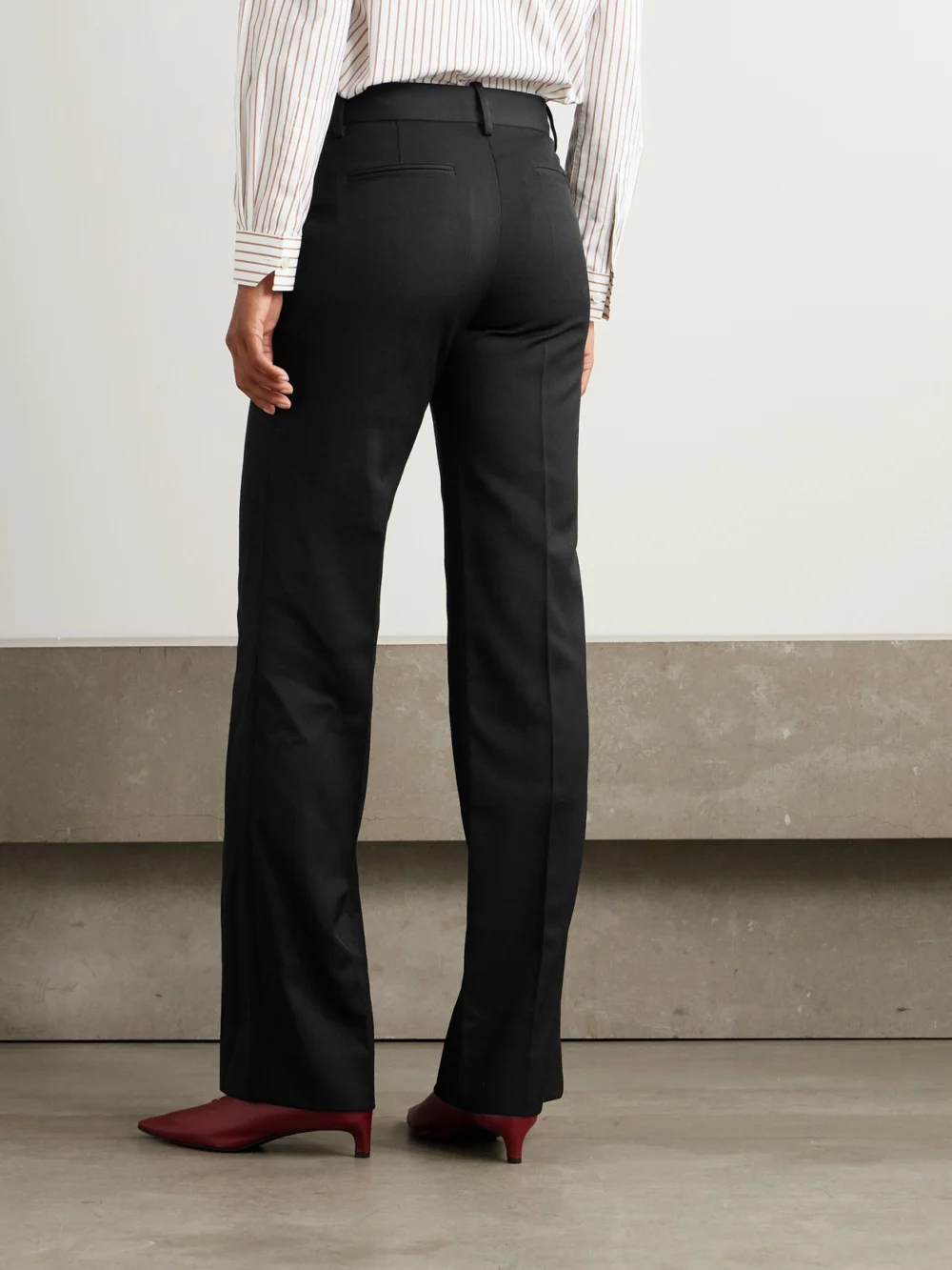 Back view of the Victoria Beckham Grain De Poudre Straight-leg Pants