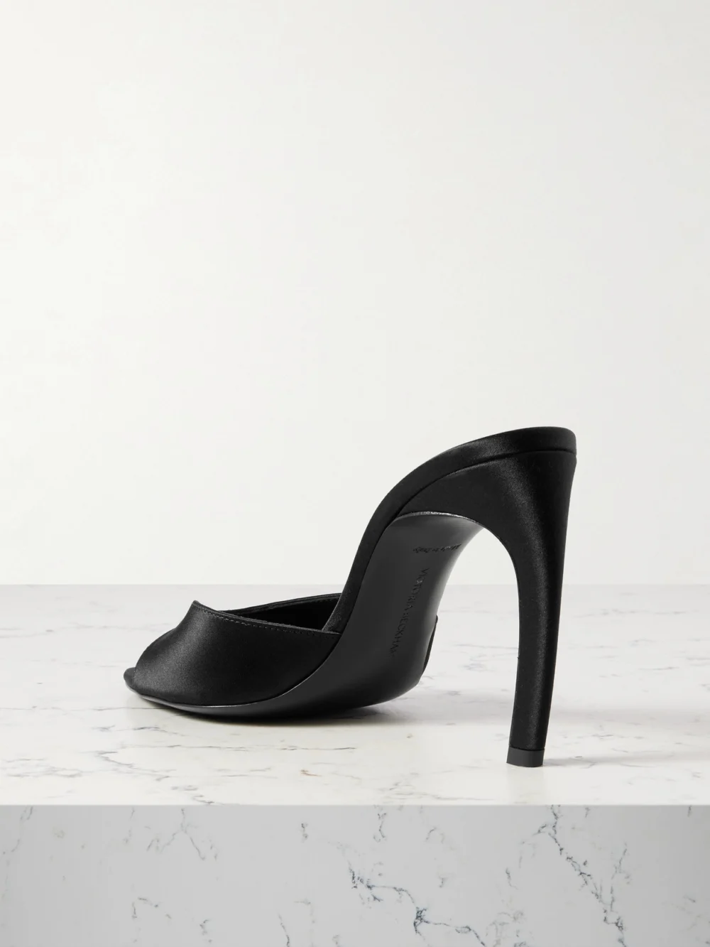 Back view of the Victoria Beckham Harlow 100 Satin Mules