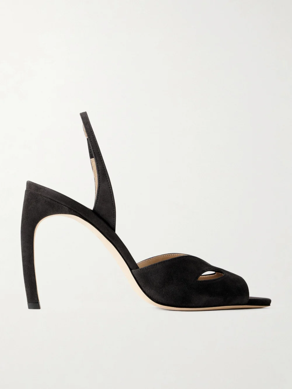 Victoria Beckham Harlow Mask 100 Suede Sandals in gray