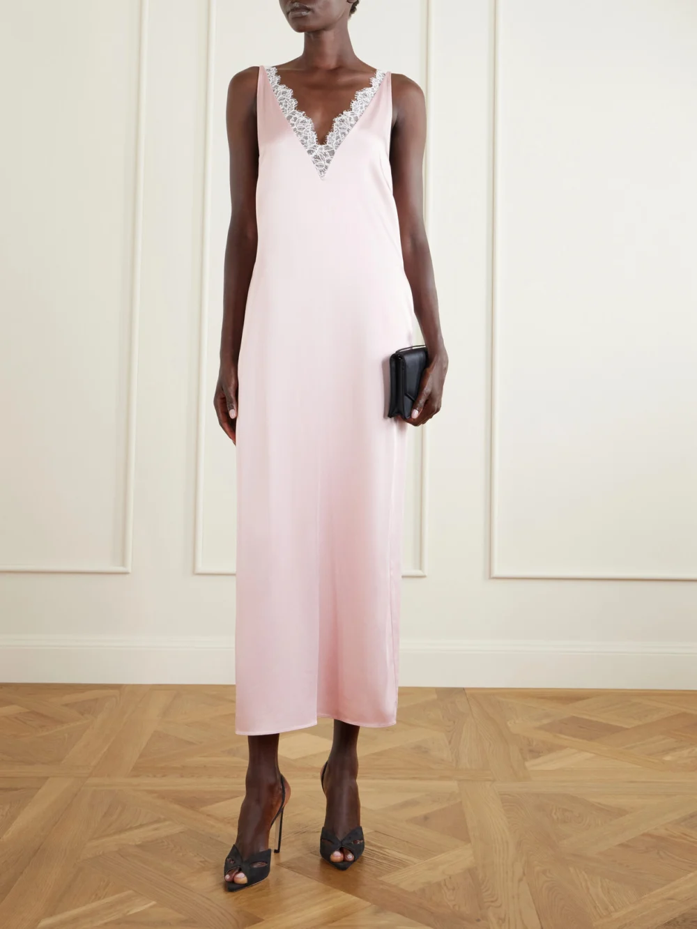 Victoria Beckham Harlow Mask 100 Suede Sandals, styled view