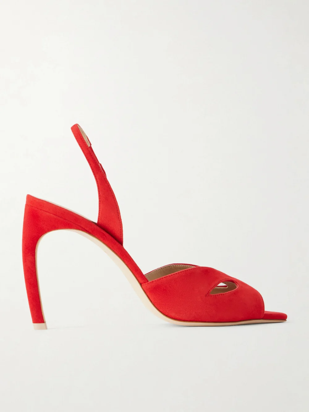 Victoria Beckham Harlow Mask 100 Suede Sandals in red