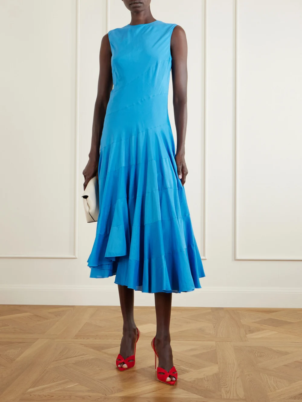 Victoria Beckham Harlow Mask 100 Suede Sandals, styled view
