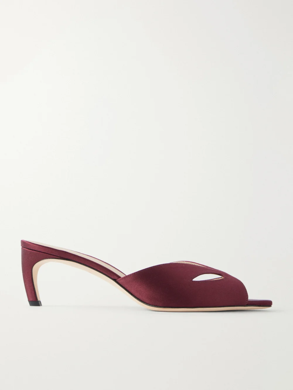 Victoria Beckham Harlow Mask 55 Satin Sandals in burgundy