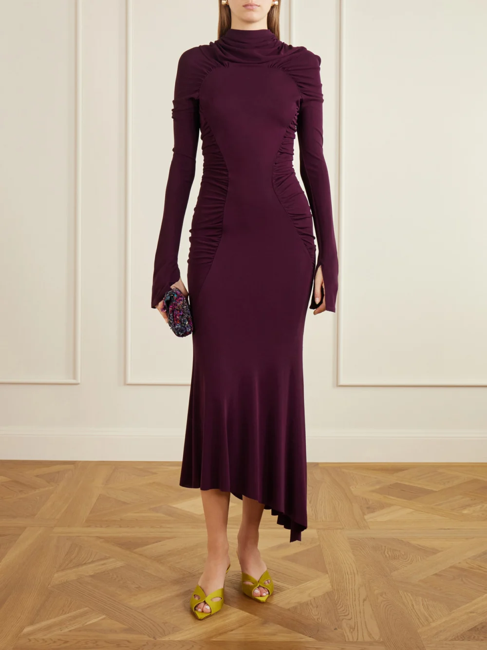 Victoria Beckham Harlow Mask 55 Satin Sandals, styled view