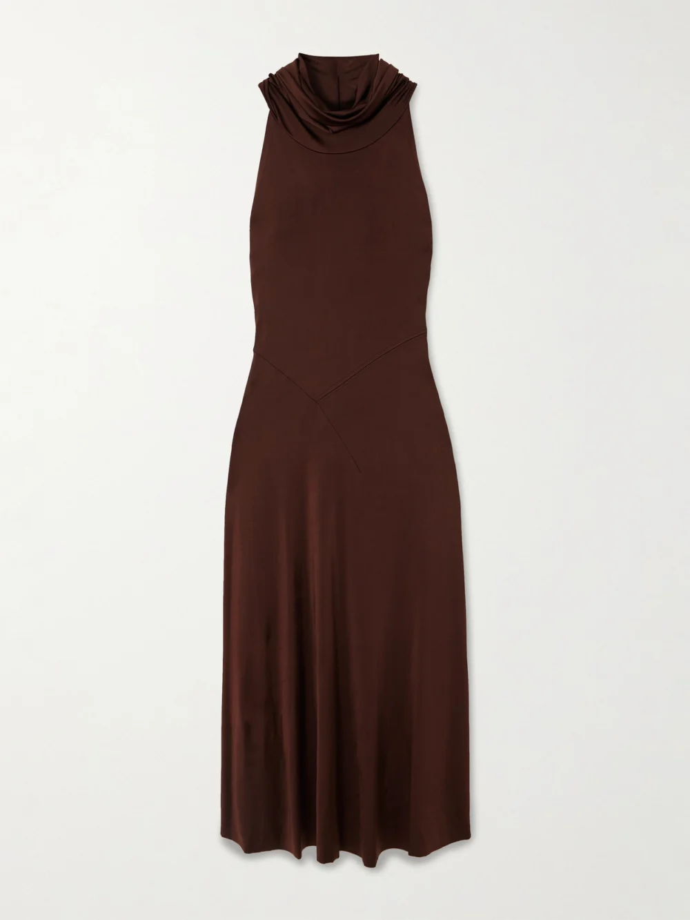 Victoria Beckham Hooded Stretch-jersey Midi Dress in brown