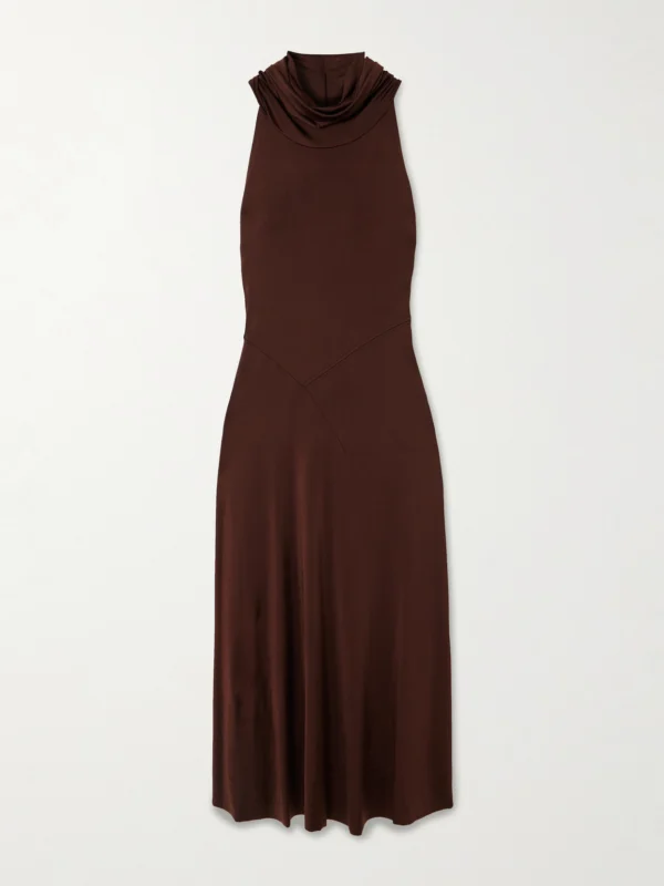Victoria Beckham Hooded Stretch-jersey Midi Dress