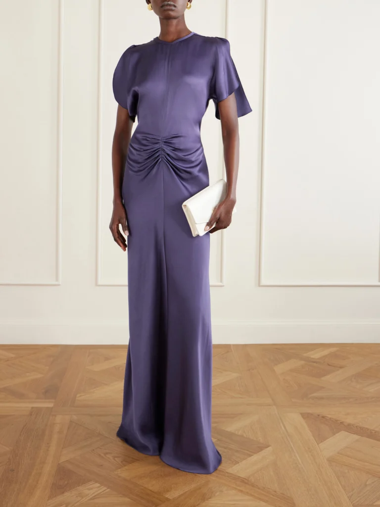 Victoria Beckham Isabella Ruched Satin Gown