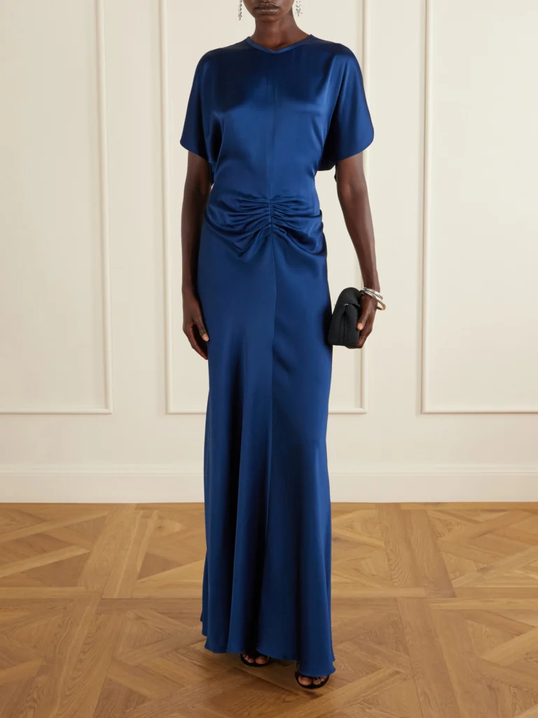 Victoria Beckham Isabella Ruched Satin Gown