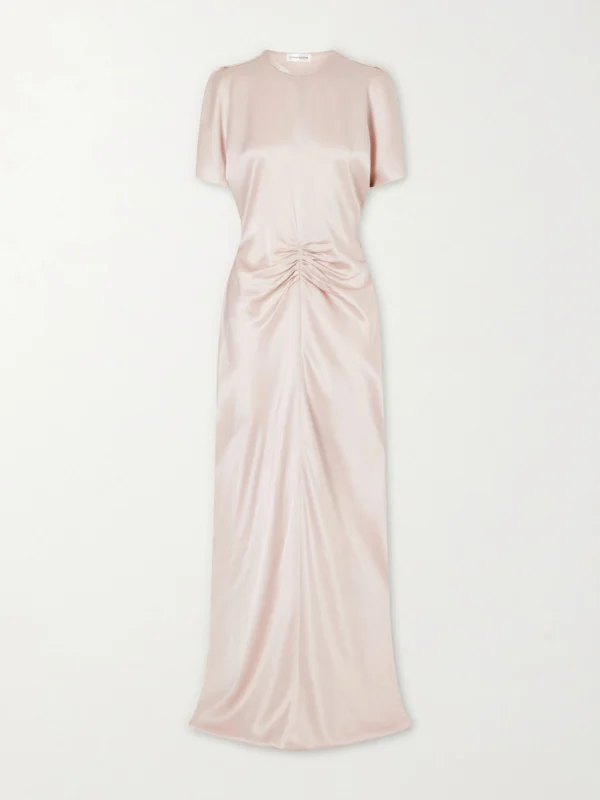 Victoria Beckham Isabella Ruched Satin Maxi Dress