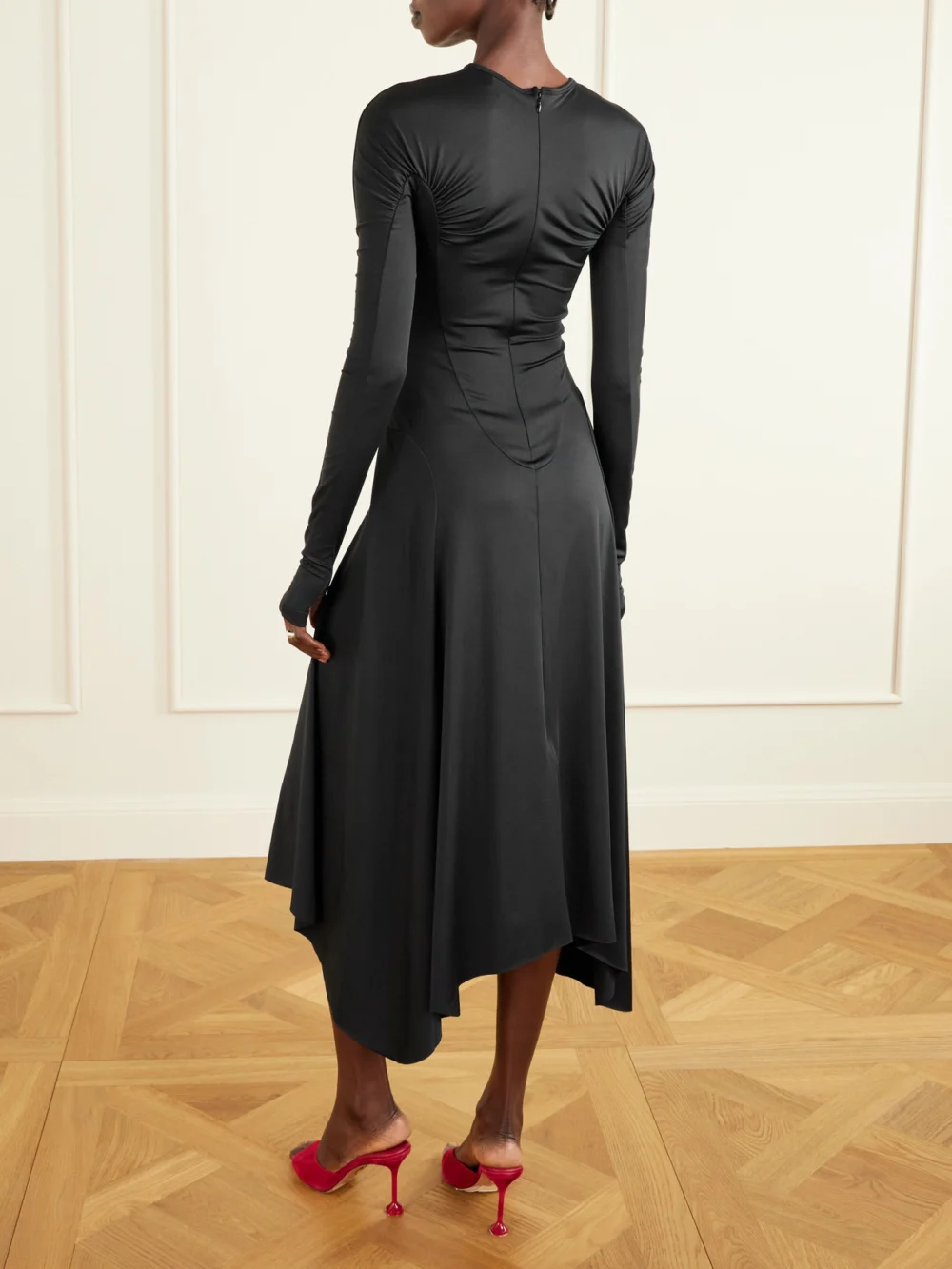 Back view of the Victoria Beckham Jersey Midi Dress