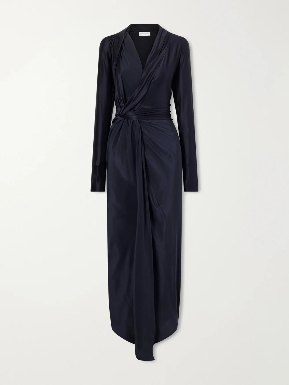 Victoria Beckham Lea Gathered Jersey Midi Dress in navy