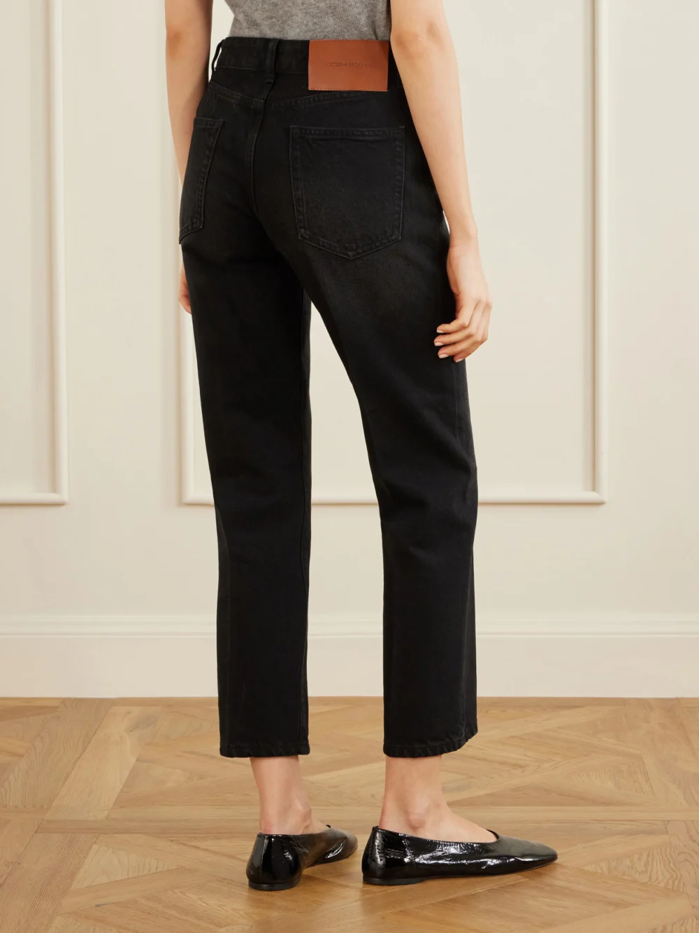 Back view of the Victoria Beckham Low-rise Straight-leg Jeans