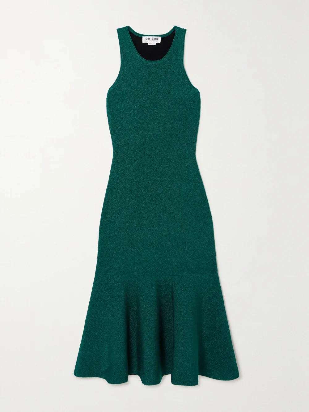 Victoria Beckham Lurex Midi Dress in green