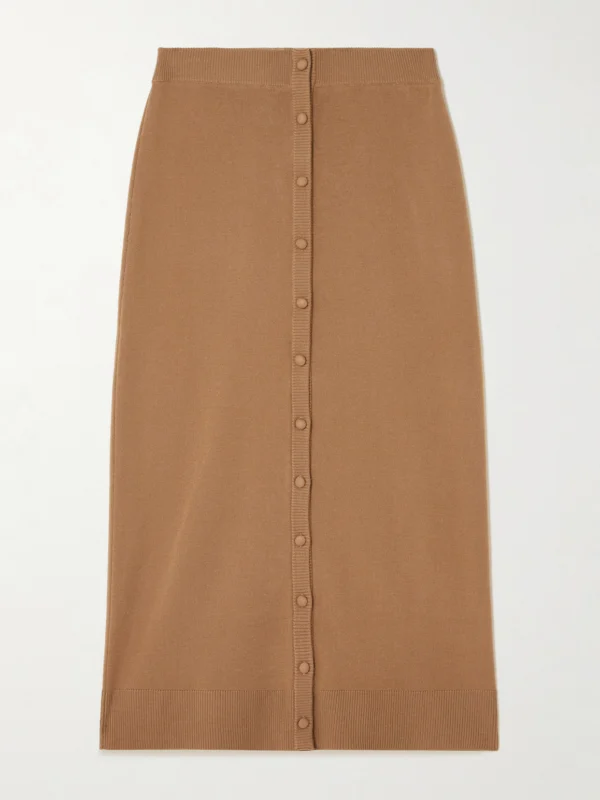 Victoria Beckham Merino Wool-blend Midi Skirt