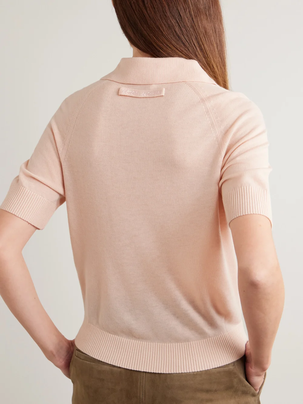 Back view of the Victoria Beckham Merino Wool Polo Shirt