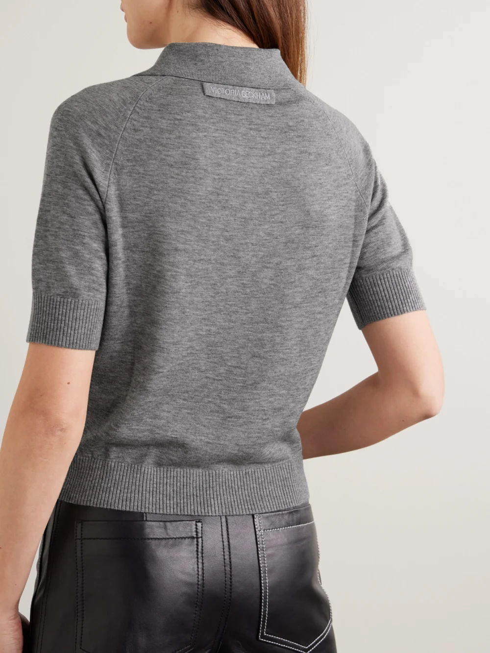 Back view of the Victoria Beckham Merino Wool Polo Shirt
