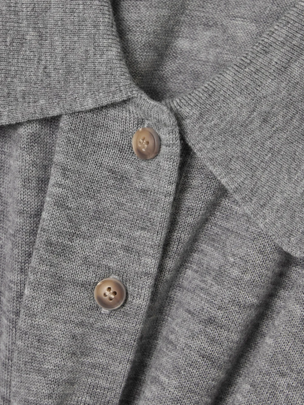 Close-up detail of the Victoria Beckham Merino Wool Polo Shirt