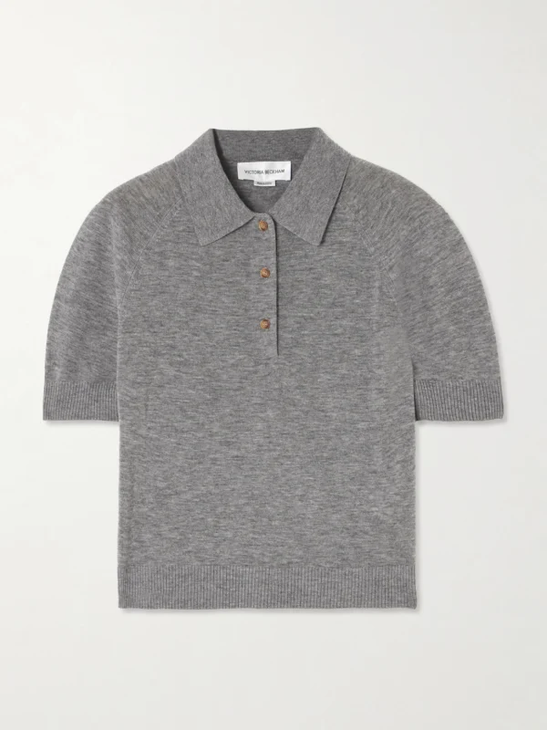 Victoria Beckham Merino Wool Polo Shirt