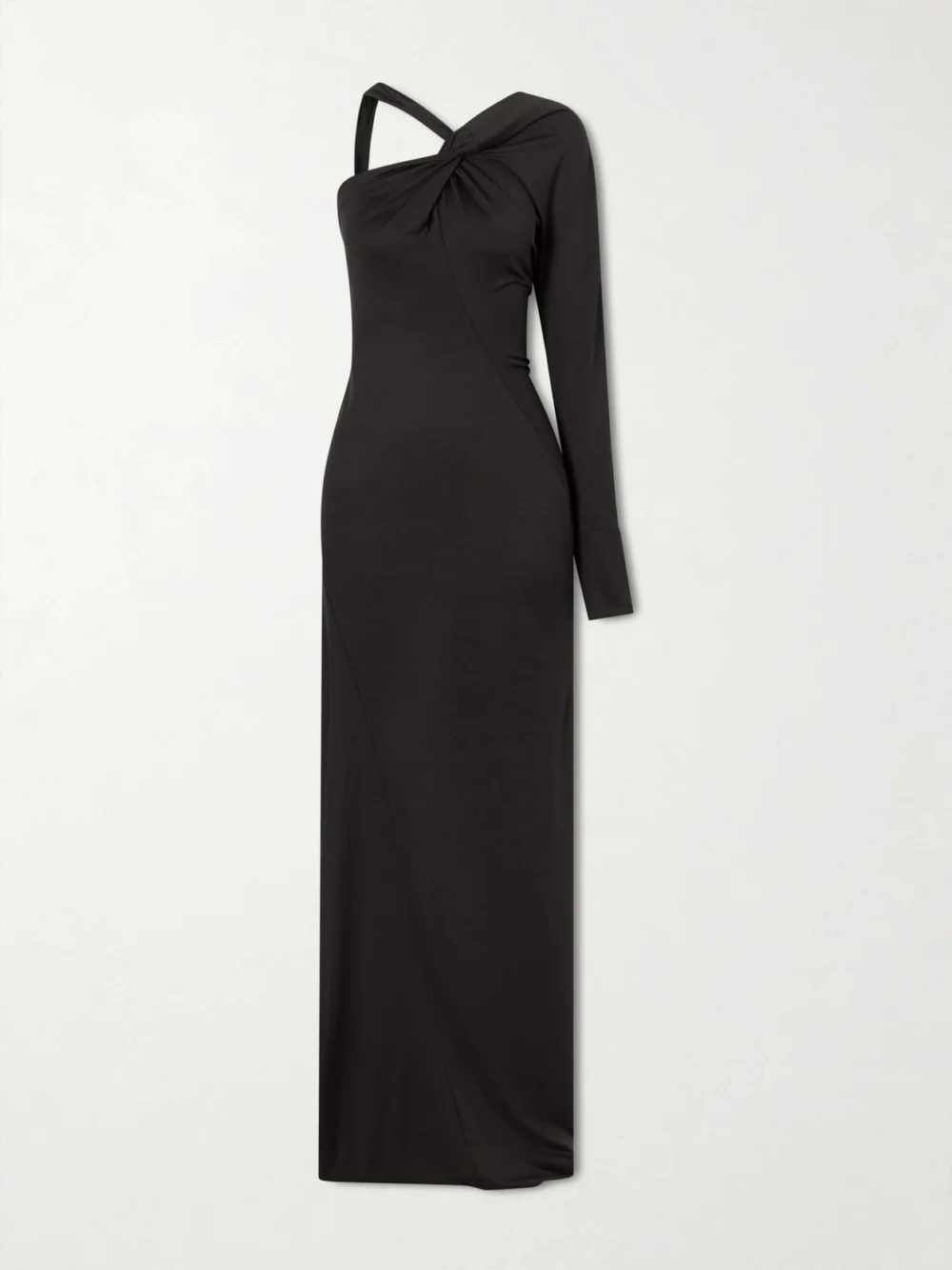 Victoria Beckham One-shoulder Satin Gown in black