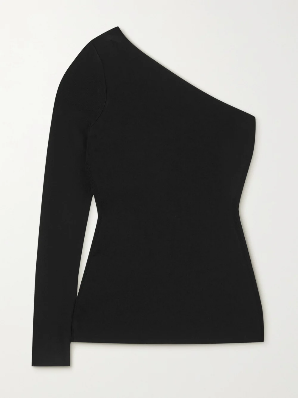 Victoria Beckham One-shoulder Stretch-knit Top in black