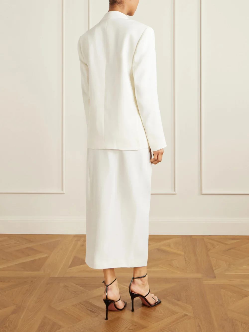 Back view of the Victoria Beckham Oversized Double-breasted Crepe Blazer