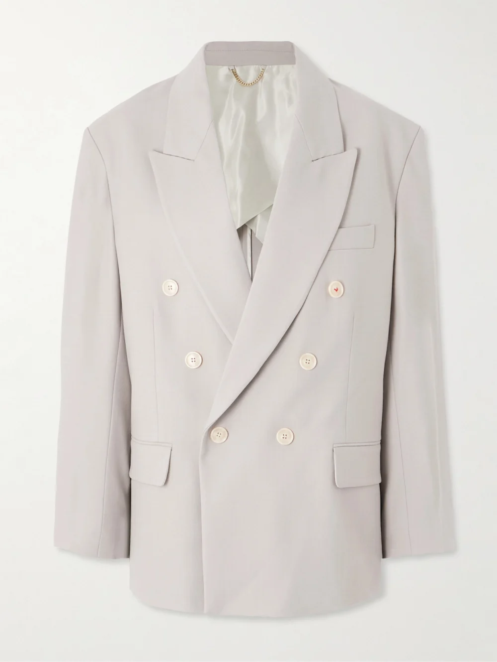 Victoria Beckham Oversized Double-breasted Twill Blazer in gray