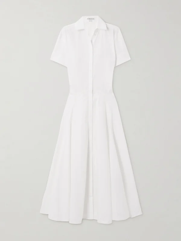 Victoria Beckham Paneled Cotton-poplin Midi Shirt Dress