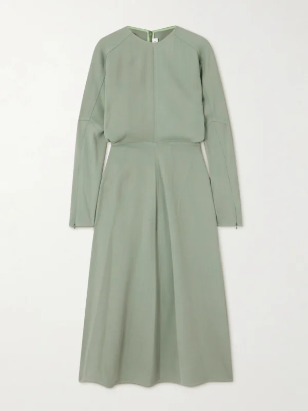 Victoria Beckham Paneled Crepe Midi Dress