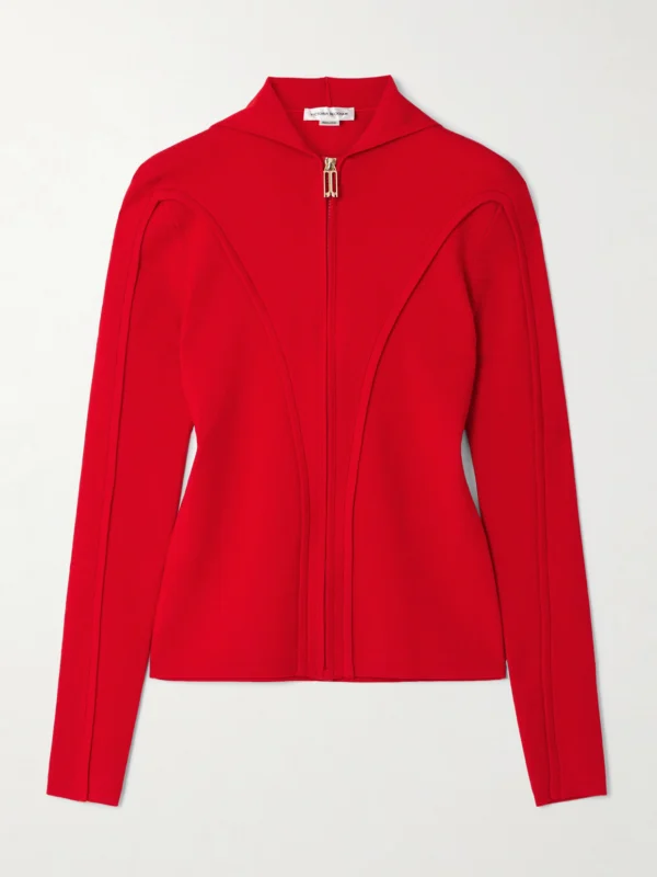 Victoria Beckham Paneled Merino Wool-blend Hoodie