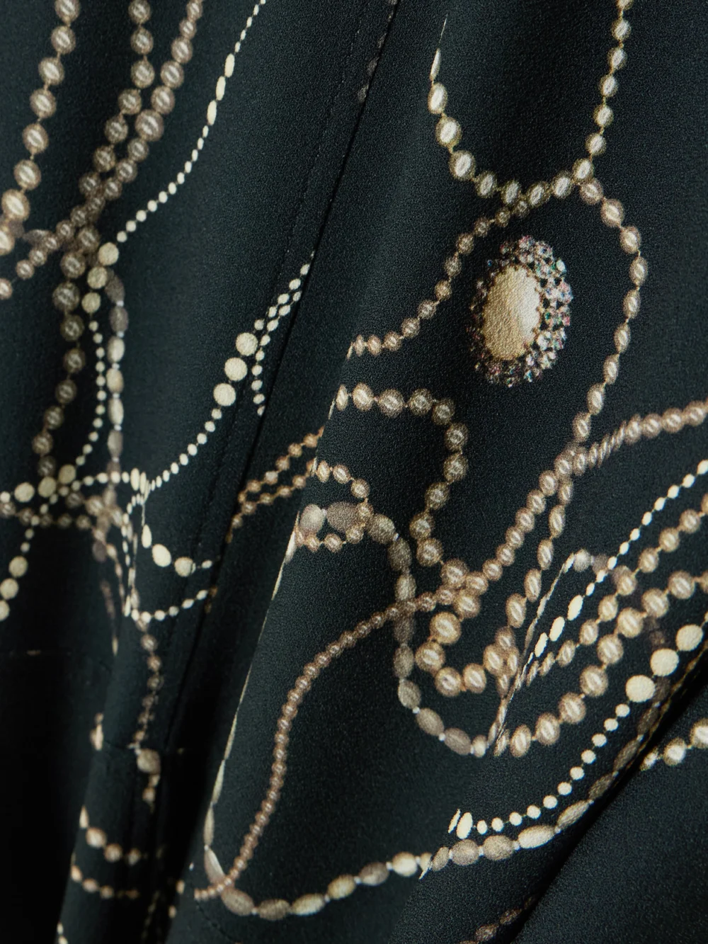 Close-up detail of the Victoria Beckham Paneled Printed Crepe Midi Dress