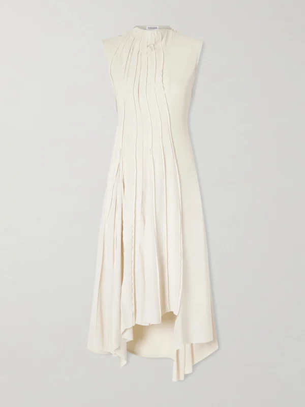 Victoria Beckham Pleated Cady Midi Dress
