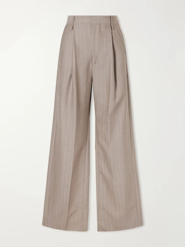 Victoria Beckham Pleated Wool Wide-leg Pants