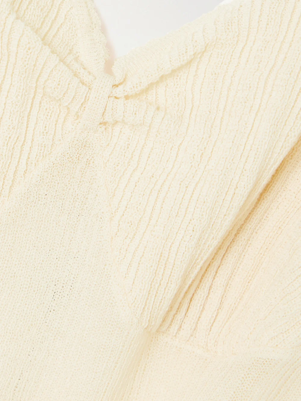 Close-up detail of the Victoria Beckham Pointelle-knit Cotton-blend Camisole