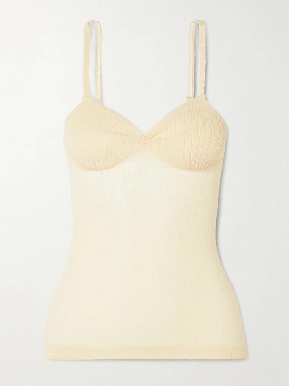 Victoria Beckham Pointelle-knit Cotton-blend Camisole in baby pink