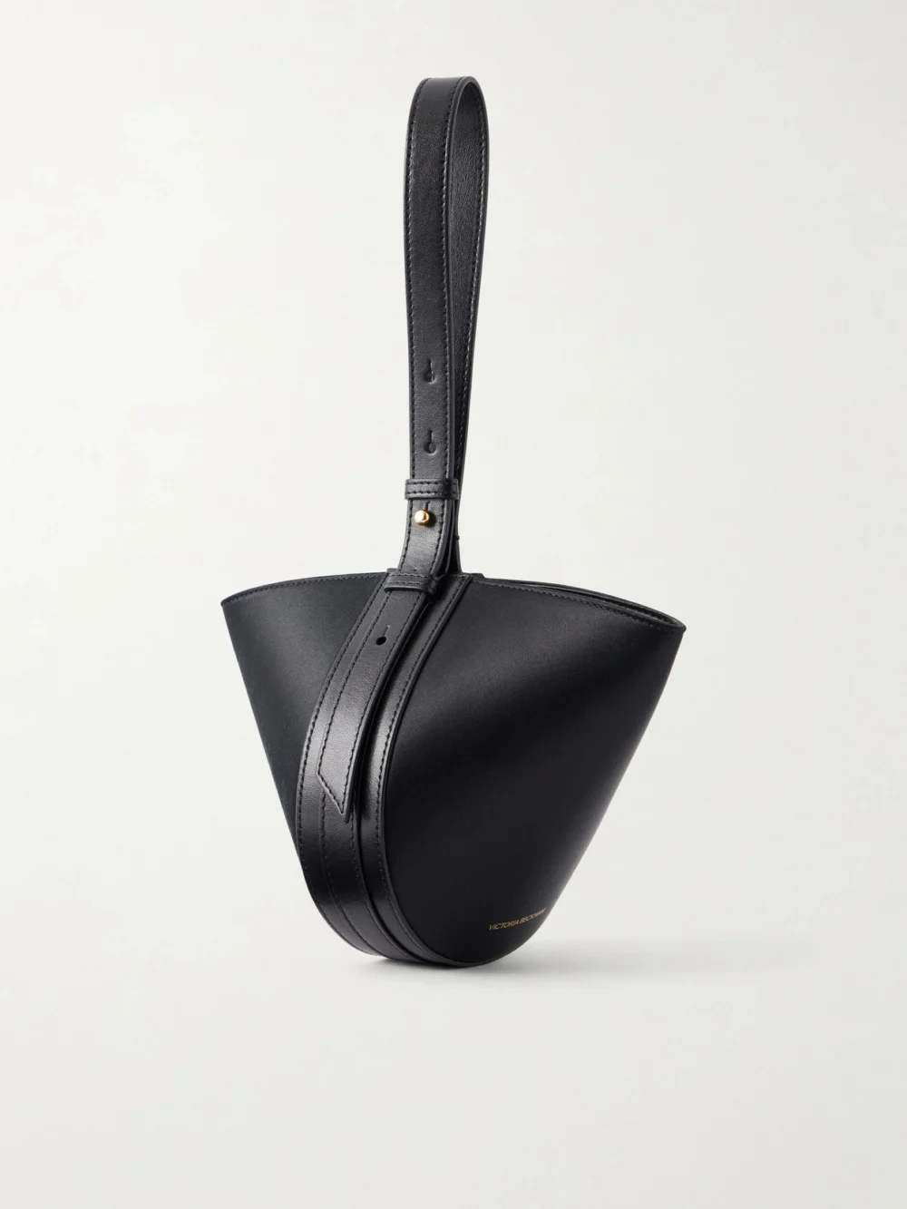 Back view of the Victoria Beckham Portofina Dia Leather-trimmed Satin Clutch