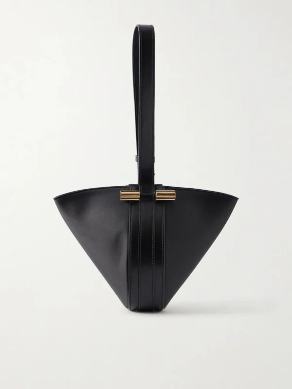 Victoria Beckham Portofina Dia Leather-trimmed Satin Clutch