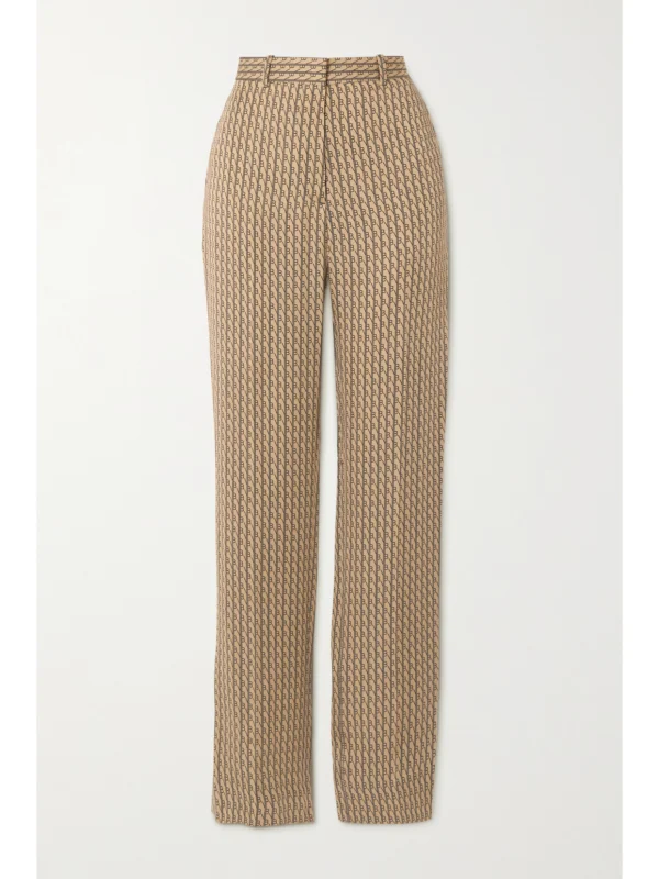Victoria Beckham Printed Twill Straight-leg Pants