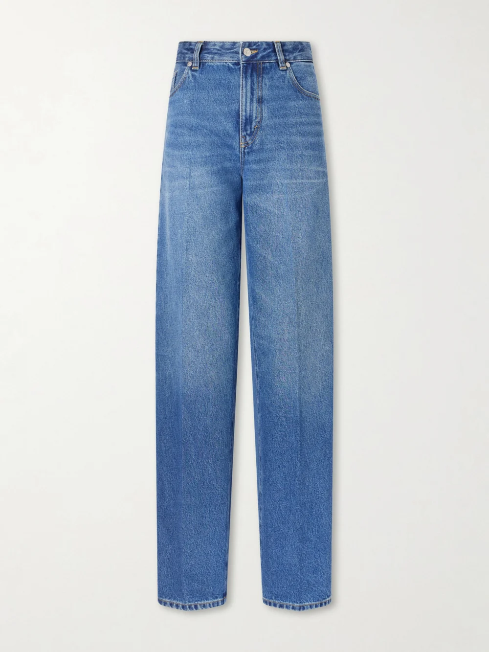 Victoria Beckham Relaxed High-waist Wide-leg Jeans in mid denim
