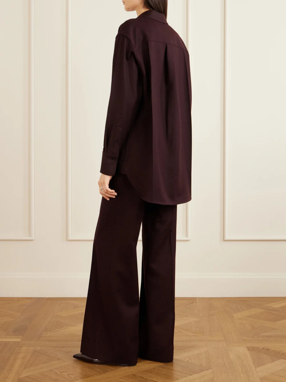 Back view of the Victoria Beckham Remi Wool Shirt