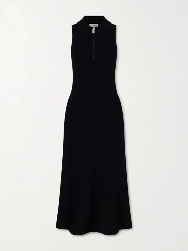 Victoria Beckham Ribbed-knit Midi Dress