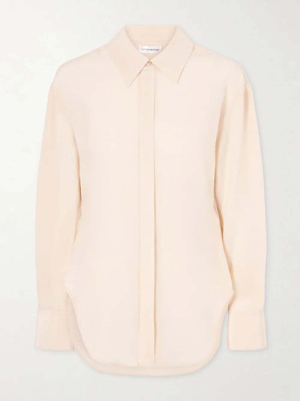 Victoria Beckham Silk-crepe Shirt in baby pink