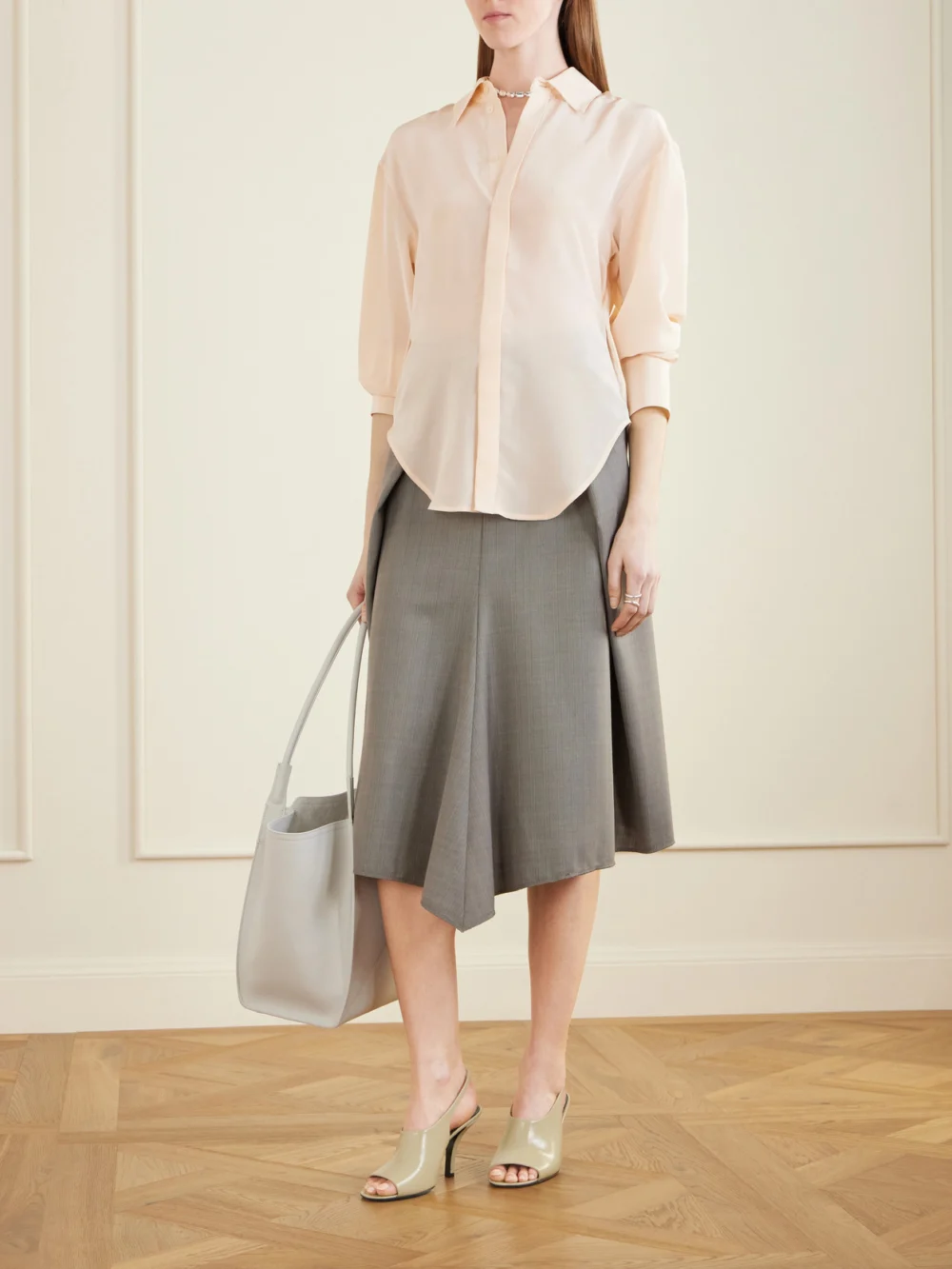 Victoria Beckham Silk-crepe Shirt, worn by a model
