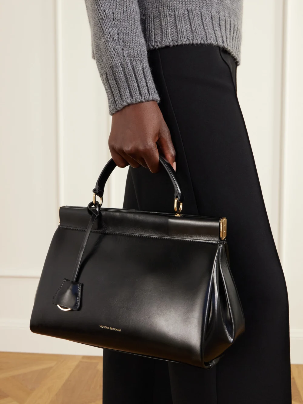 Victoria Beckham Sloane Frame Leather Tote, styled view