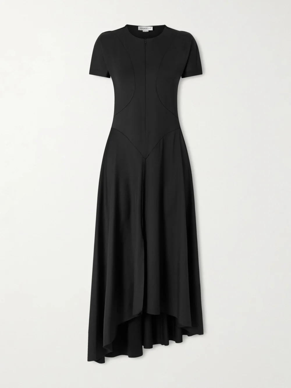 Victoria Beckham Stretch-jersey Zip-up Midi Dress in black
