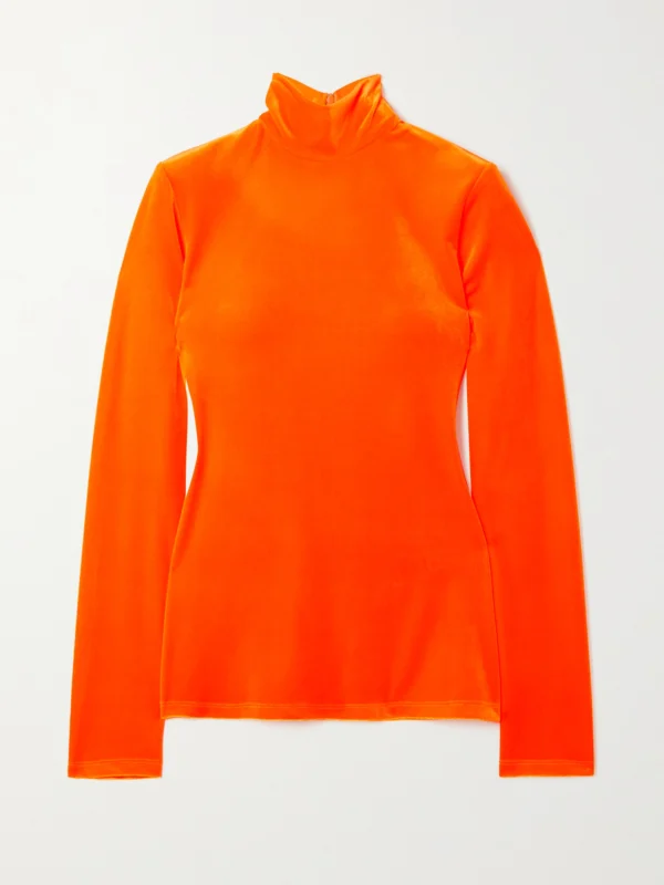 Victoria Beckham Stretch-velvet Turtleneck Top